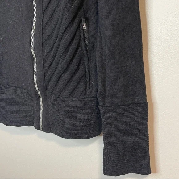 Athleta Black Mission Moto Sweater Wool blend - Picture 3 of 9